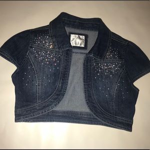 Blue denim cropped jacket